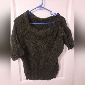 Short sleeve cowel collar sweater